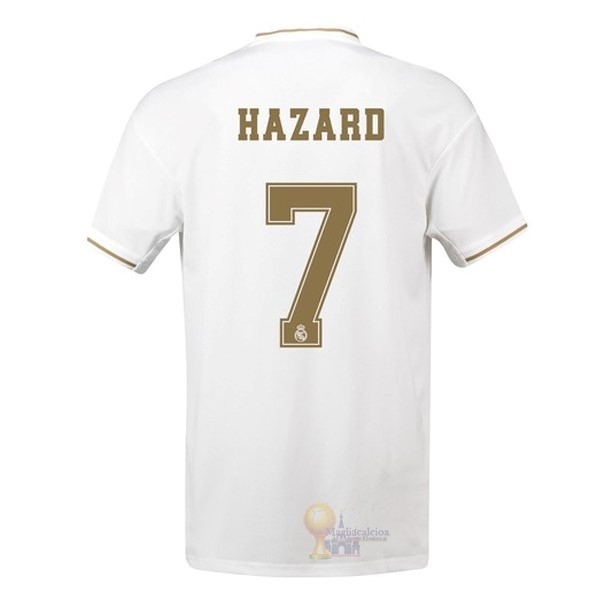 Calcio Maglie NO.7 Hazard Home Maglia Real Madrid 2019 2020 Bianco