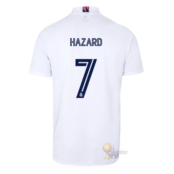 Calcio Maglie NO.7 Hazard Home Maglia Real Madrid 2020 2021 Bianco