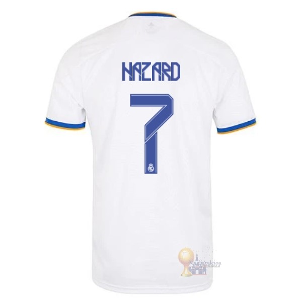 Calcio Maglie NO.7 Hazard Home Maglia Real Madrid 2021 2022 Bianco