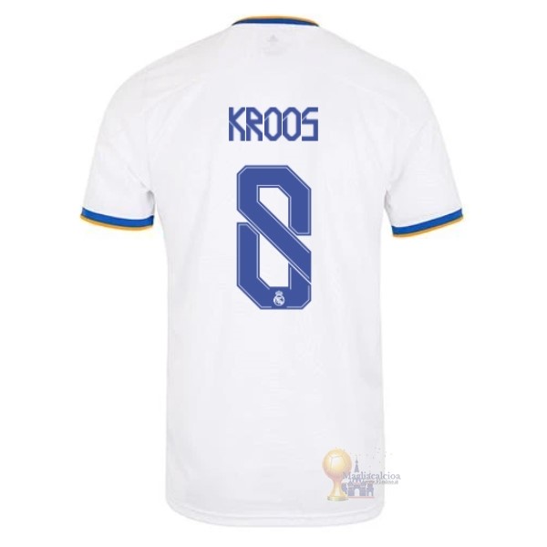Calcio Maglie NO.8 Kroos Home Maglia Real Madrid 2021 2022 Bianco
