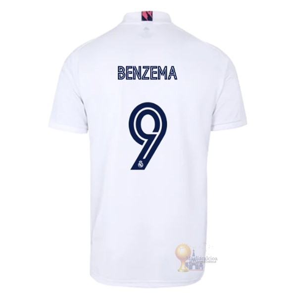 Calcio Maglie NO.9 Benzema Home Maglia Real Madrid 2020 2021 Bianco