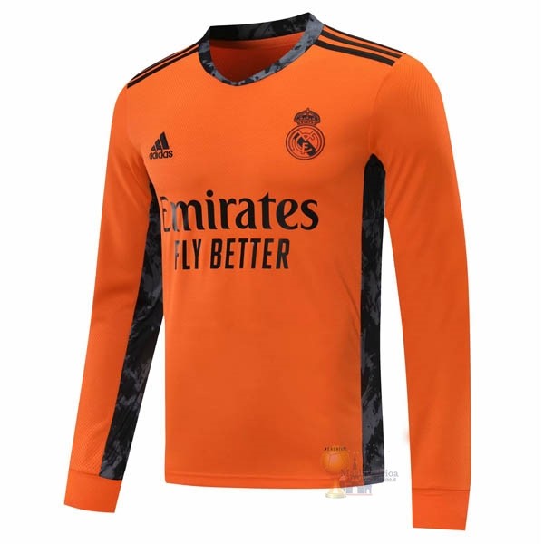 Calcio Maglie Segunda Manga Larga Real Madrid 2020 2021 Arancione