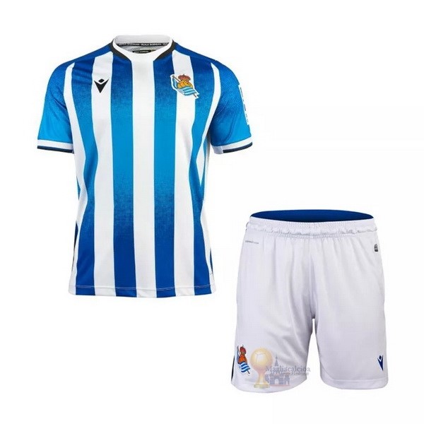 Calcio Maglie Home Conjunto De Bambino Real Sociedad 2021 2022 Bianco Blu