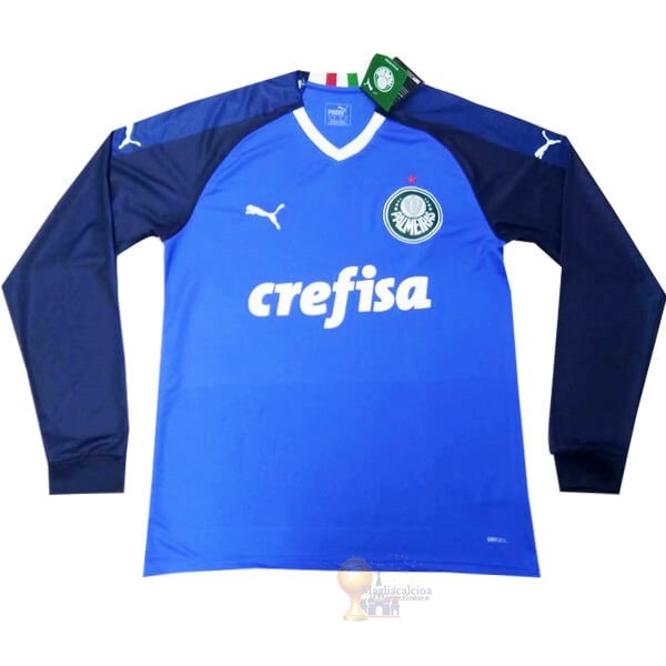 Calcio Maglie Home Manica lunga Portiere Palmeiras 2019 2020 Blu