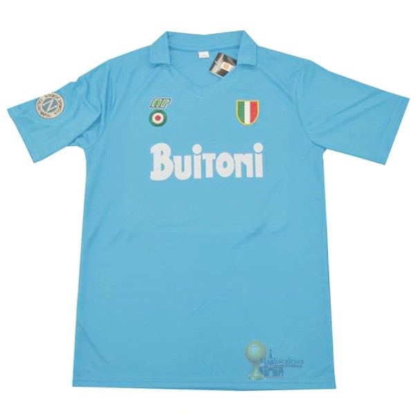 Calcio Maglie Home Maglia Napoli Stile rétro 1987 1988 Blu
