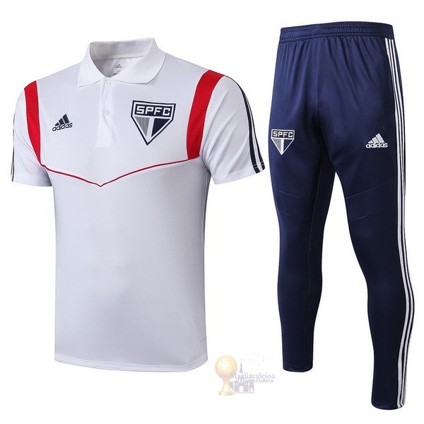 Calcio Maglie Set Completo Polo São Paulo 2019 2020 Bianco Blu