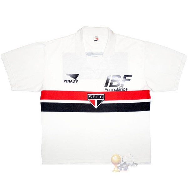 Calcio Maglie Casa Camiseta São Paulo Retro 1991 Bianco