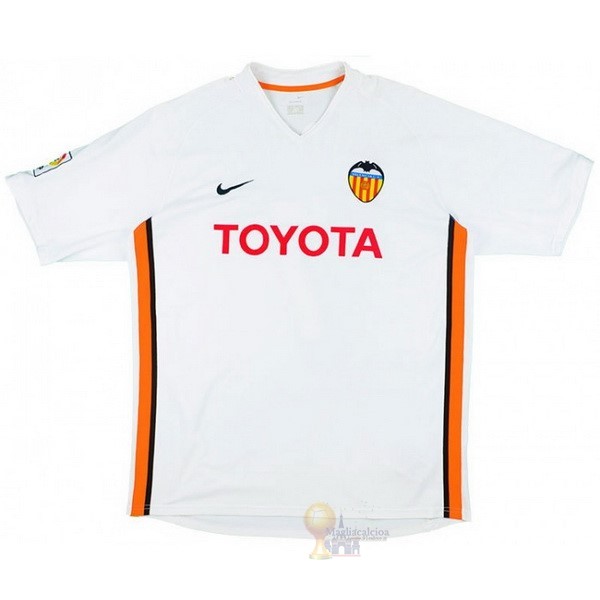 Calcio Maglie Home Maglia Valencia Retro 2006 2007 Bianco