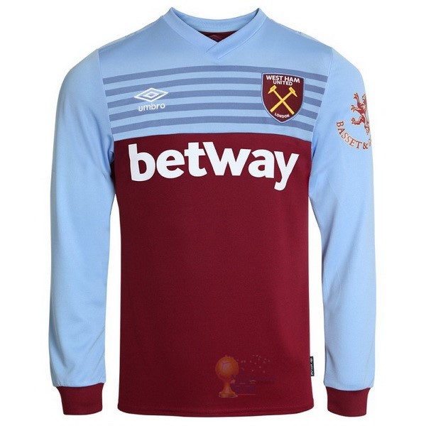 Calcio Maglie Home Manica lunga West Ham United 2019 2020 Blu Rosso