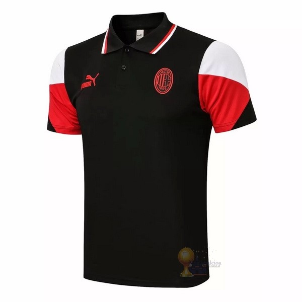 Calcio Maglie Polo AC Milan 2021 2022 Nero Rosso Bianco