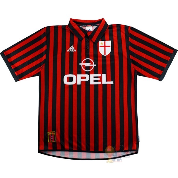 Calcio Maglie Casa Camiseta AC Milan Retro 1999 2000 Rosso