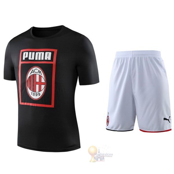 Calcio Maglie Formazione Set Completo AC Milan 2019 2020 Nero Bianco