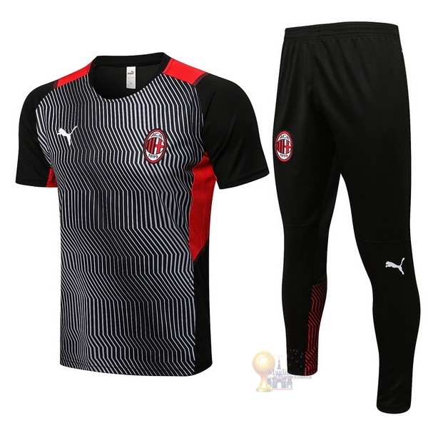 Calcio Maglie Formazione Set Completo AC Milan 2021 2022 Nero Rosso