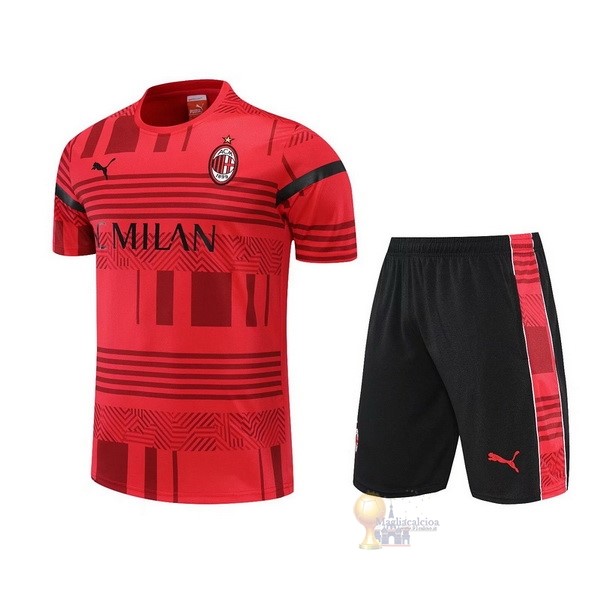 Calcio Maglie Formazione Set Completo AC Milan 2022 2023 Rosso Nero