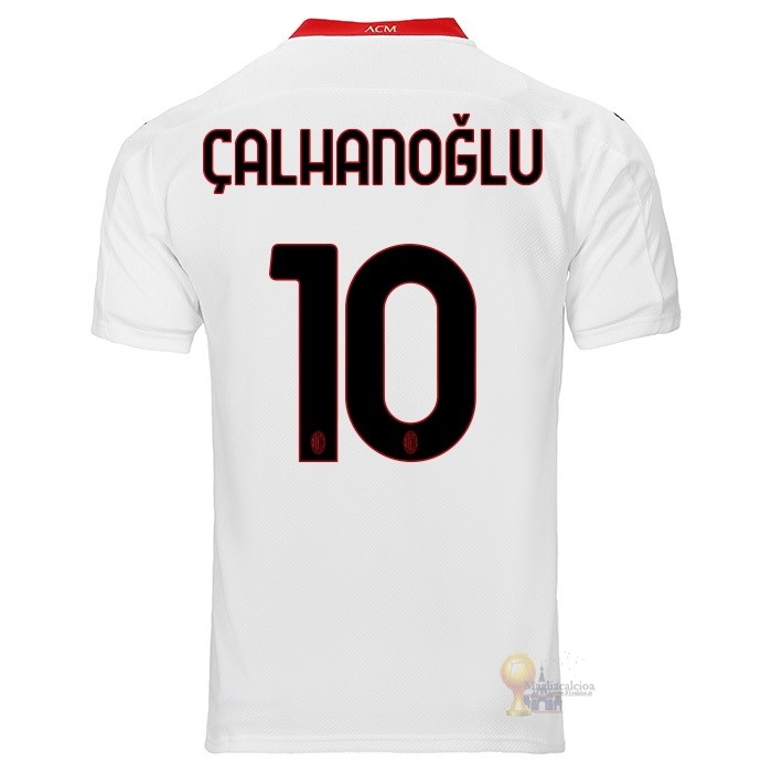 Calcio Maglie NO.10 Calhanoglu Segunda Camiseta AC Milan 2020 2021 Bianco