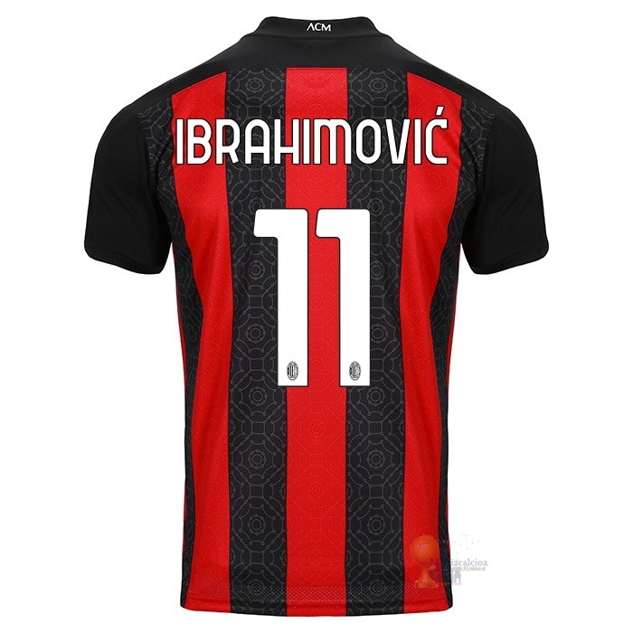 Calcio Maglie NO.11 Ibrahimovic Casa Camiseta AC Milan 2020 2021 Rosso