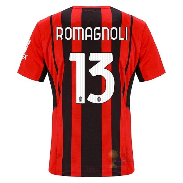 Calcio Maglie NO.13 Romagnoli Home Maglia AC Milan 2021 2022 Rosso
