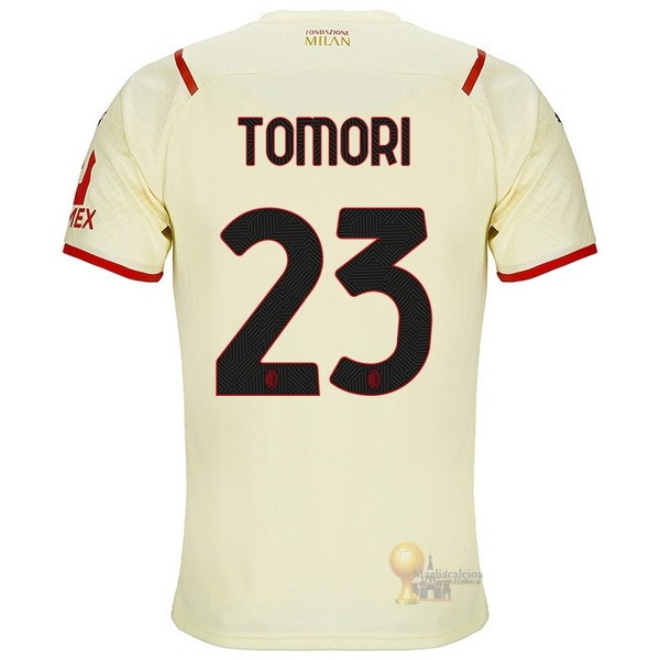 Calcio Maglie NO.23 Tomori Away Maglia AC Milan 2021 2022 Giallo