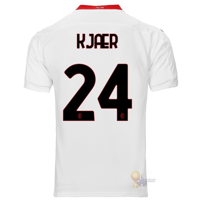 Calcio Maglie NO.24 Kjaer Casa Camiseta AC Milan 2020 2021 Bianco