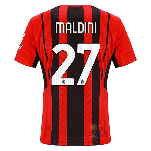 Calcio Maglie NO.27 Maldini Home Maglia AC Milan 2021 2022 Rosso