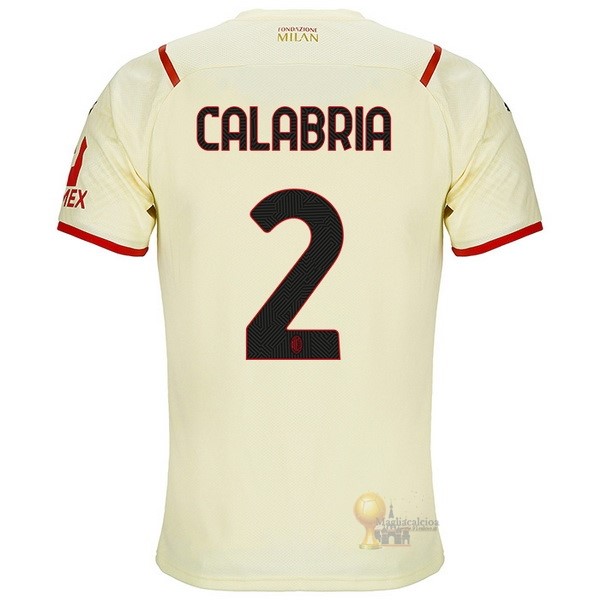 Calcio Maglie NO.2 Calabria Away Maglia AC Milan 2021 2022 Giallo