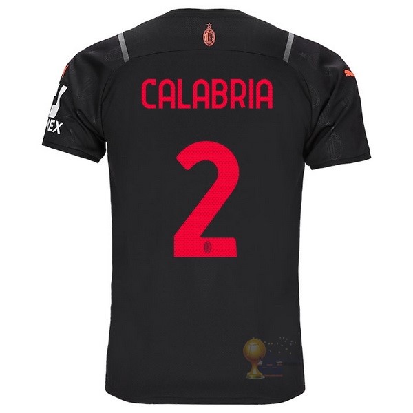 Calcio Maglie NO.2 Calabria Terza Maglia AC Milan 2021 2022 Nero