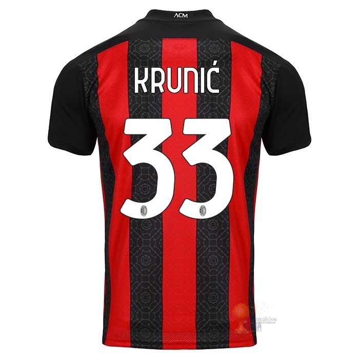 Calcio Maglie NO.33 Krunic Casa Camiseta AC Milan 2020 2021 Rosso