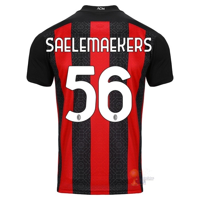 Calcio Maglie NO.56 Saelemaekers Casa Camiseta AC Milan 2020 2021 Rosso