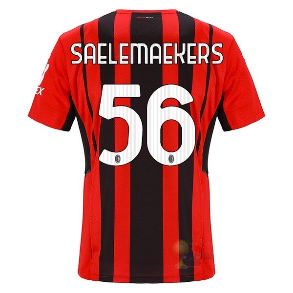 Calcio Maglie NO.56 Saelemaekers Home Maglia AC Milan 2021 2022 Rosso