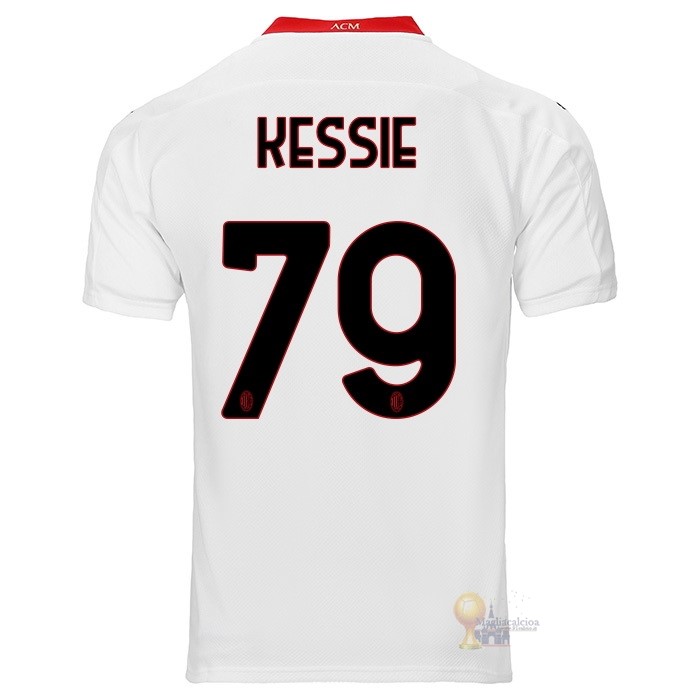 Calcio Maglie NO.79 Kessie Segunda Camiseta AC Milan 2020 2021 Bianco