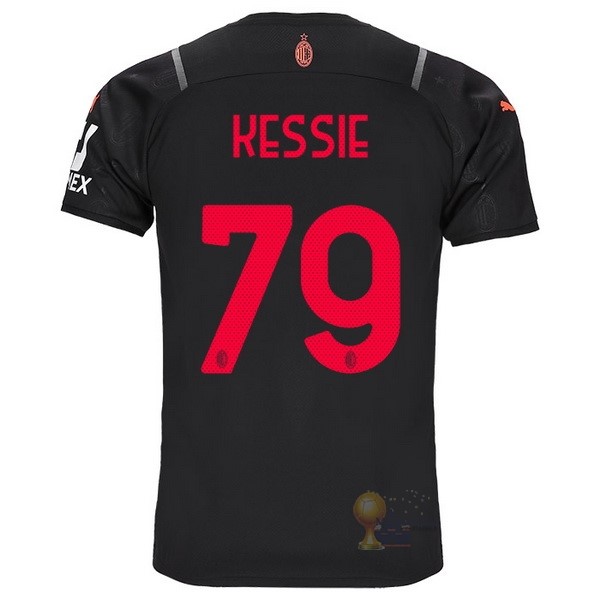 Calcio Maglie NO.79 Kessie Terza Maglia AC Milan 2021 2022 Nero