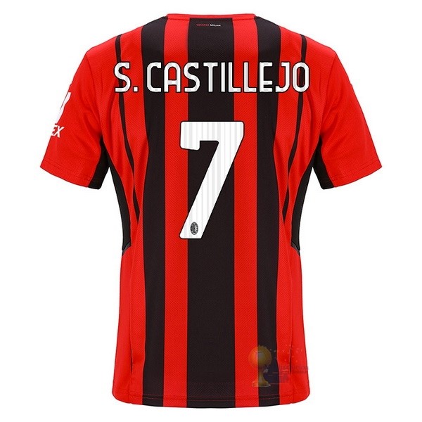 Calcio Maglie NO.7 S.Castillejo Home Maglia AC Milan 2021 2022 Rosso