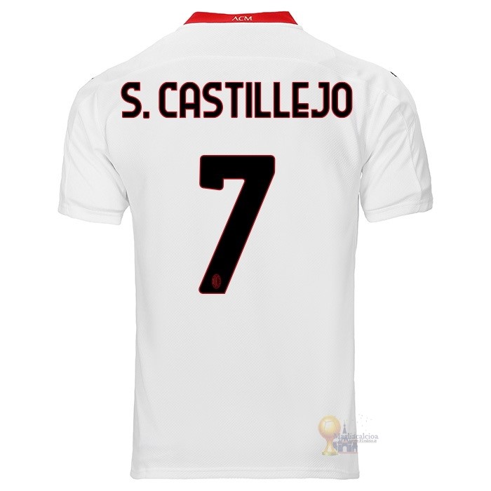 Calcio Maglie NO.7 S.Castillejo Segunda Camiseta AC Milan 2020 2021 Bianco