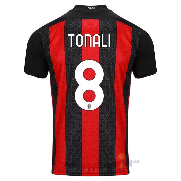 Calcio Maglie NO.8 Tonali Casa Camiseta AC Milan 2020 2021 Rosso