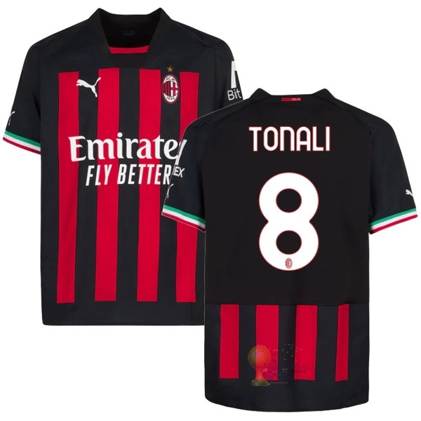 Calcio Maglie NO.8 Tonali Home Maglia AC Milan 2022 2023 Rosso