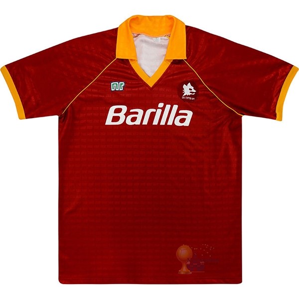 Calcio Maglie Casa Camiseta As Roma Retro 1990 1991 Arancione