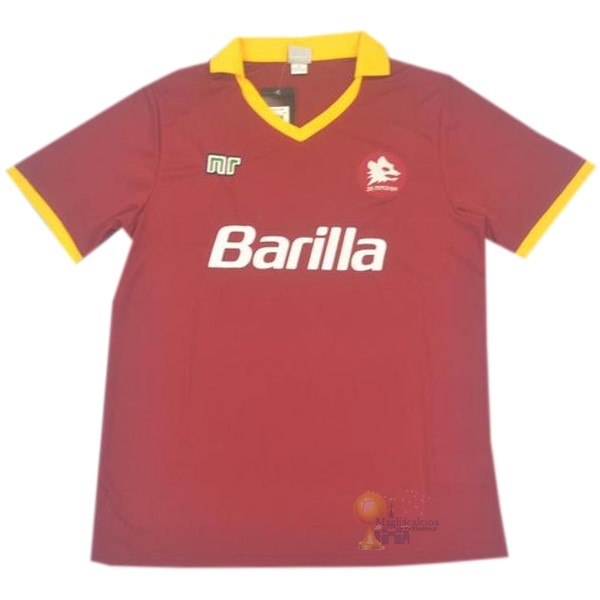 Calcio Maglie Home Maglia As Roma Stile rétro 1989 1990 Rosso
