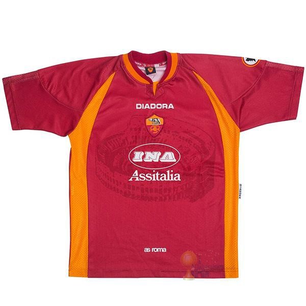 Calcio Maglie Home Maglia As Roma Stile rétro 1997 1998 Rosso