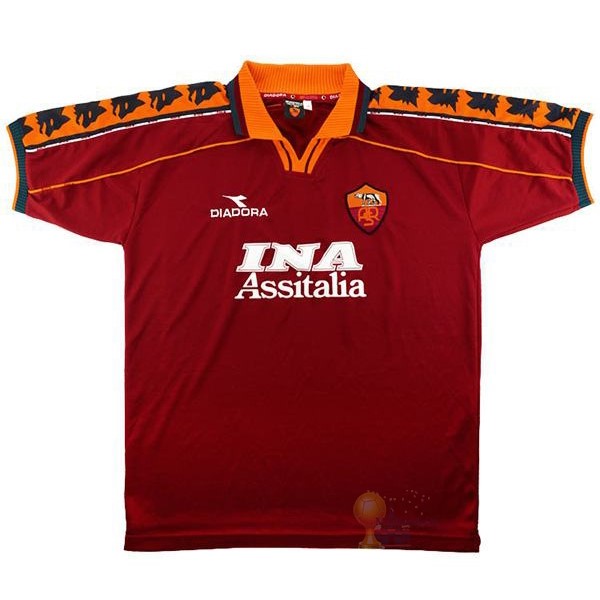 Calcio Maglie Home Maglia As Roma Stile rétro 1998 1999 Rosso