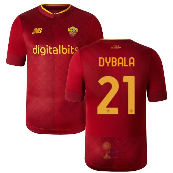 Calcio Maglie NO.21 Dybala Home Maglia As Roma 2022 2023 Rosso