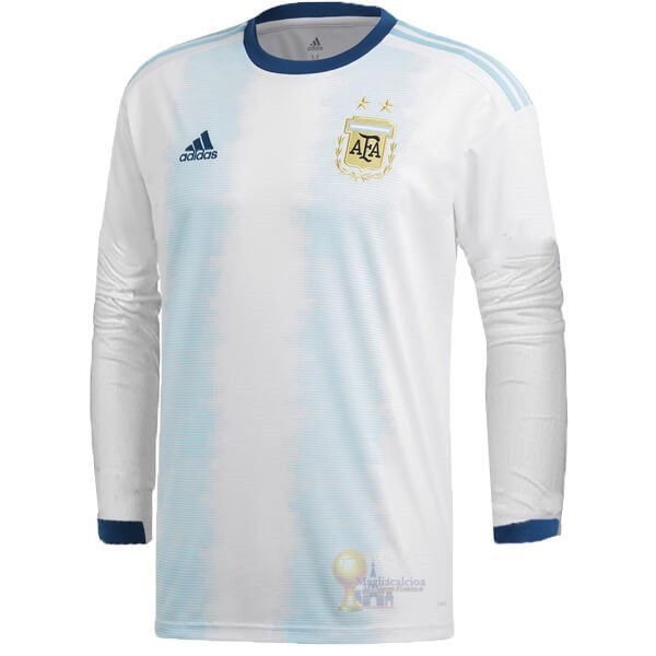 Calcio Maglie Home Manica lunga Argentina 2019 Bianco Blu