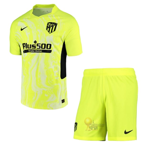 Calcio Maglie Terza Conjunto De Bambino Atlético Madrid 2020 2021 Verde Fluorescente