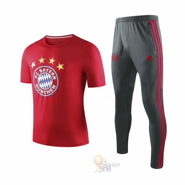 Calcio Maglie Formazione Set Completo Bayern München 2019 2020 Rosso Grigio