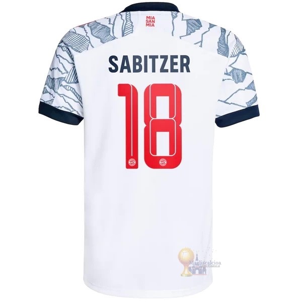 Calcio Maglie NO.18 Sabitzer Terza Maglia Bayern München 2021 2022 Bianco