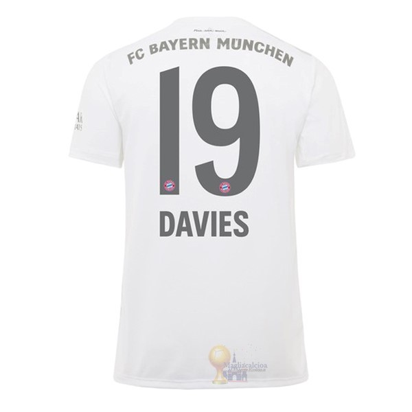 Calcio Maglie NO.19 Davies Away Maglia Bayern München 2019 2020 Bianco