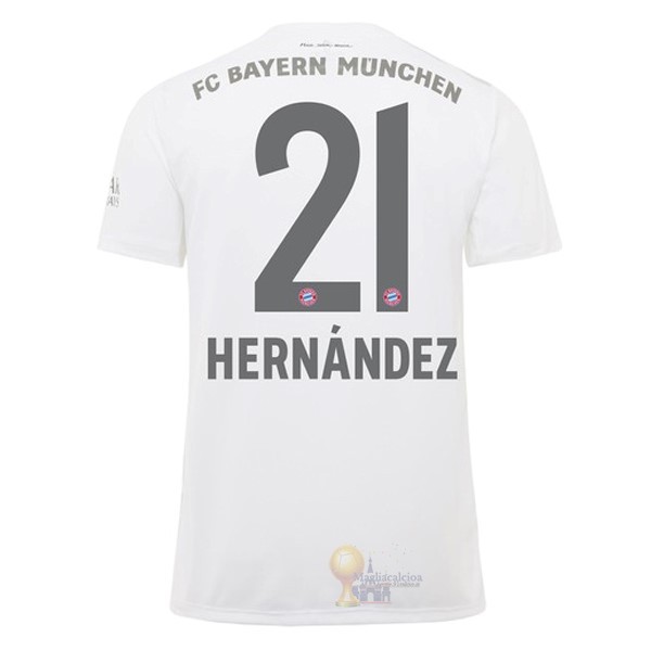 Calcio Maglie NO.21 Hernández Away Maglia Bayern München 2019 2020 Bianco