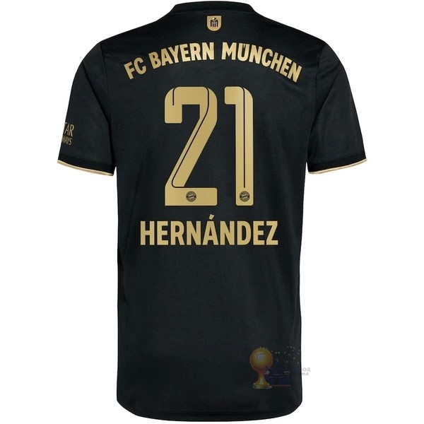Calcio Maglie NO.21 Hernández Away Maglia Bayern München 2021 2022 Nero