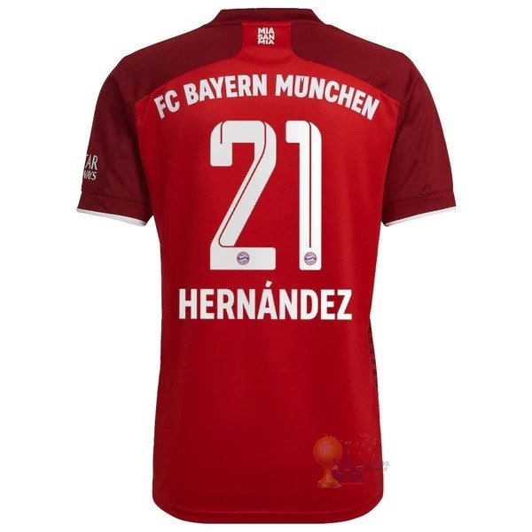 Calcio Maglie NO.21 Hernández Home Maglia Bayern München 2021 2022 Rosso