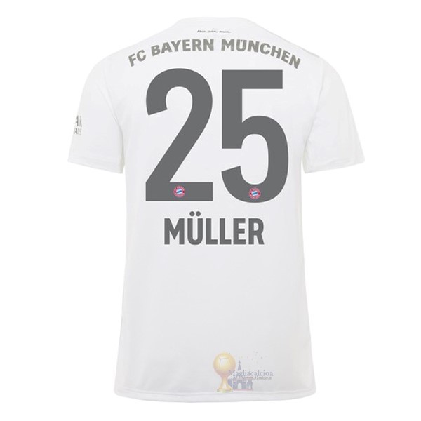 Calcio Maglie NO.25 Muller Away Maglia Bayern München 2019 2020 Bianco
