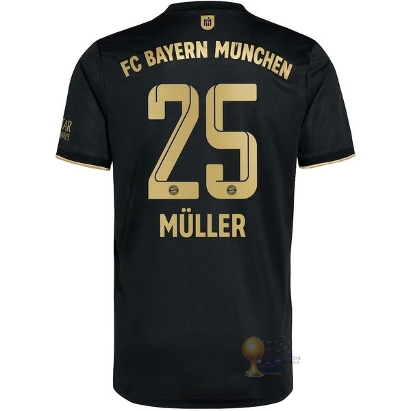 Calcio Maglie NO.25 Muller Away Maglia Bayern München 2021 2022 Nero